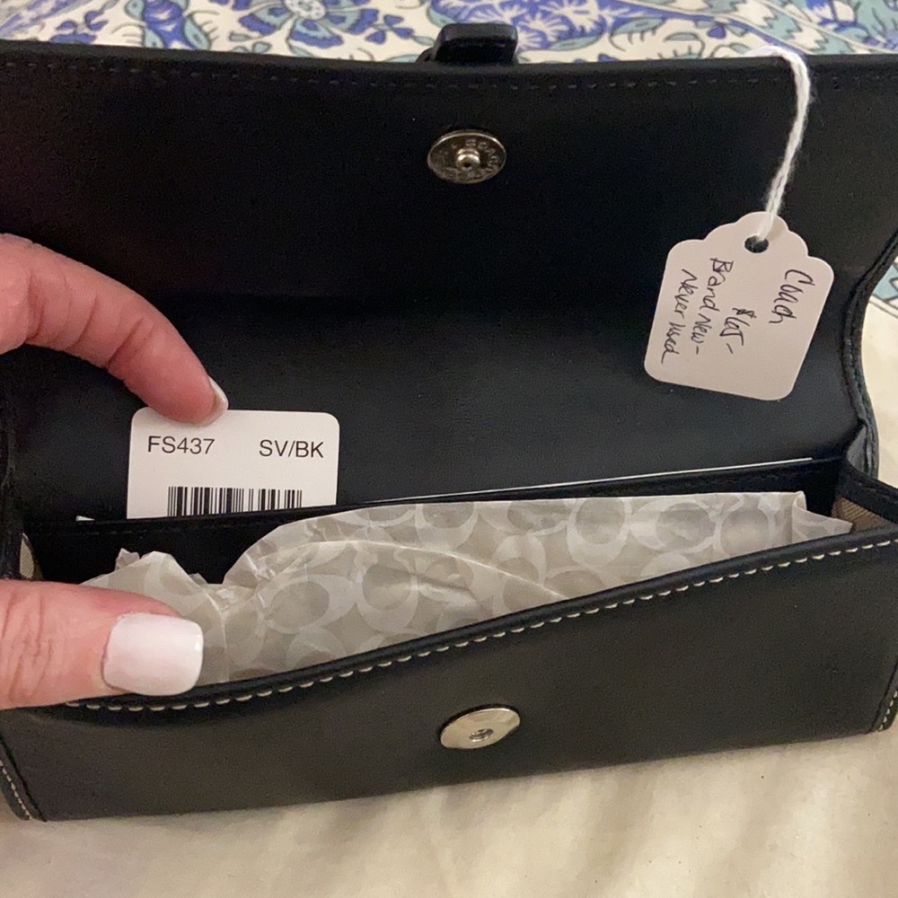 Coach Black Leather Clutch - Picture 2 of 4